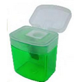 Pencil Sharpener-Translucent Green w/Clear Top.